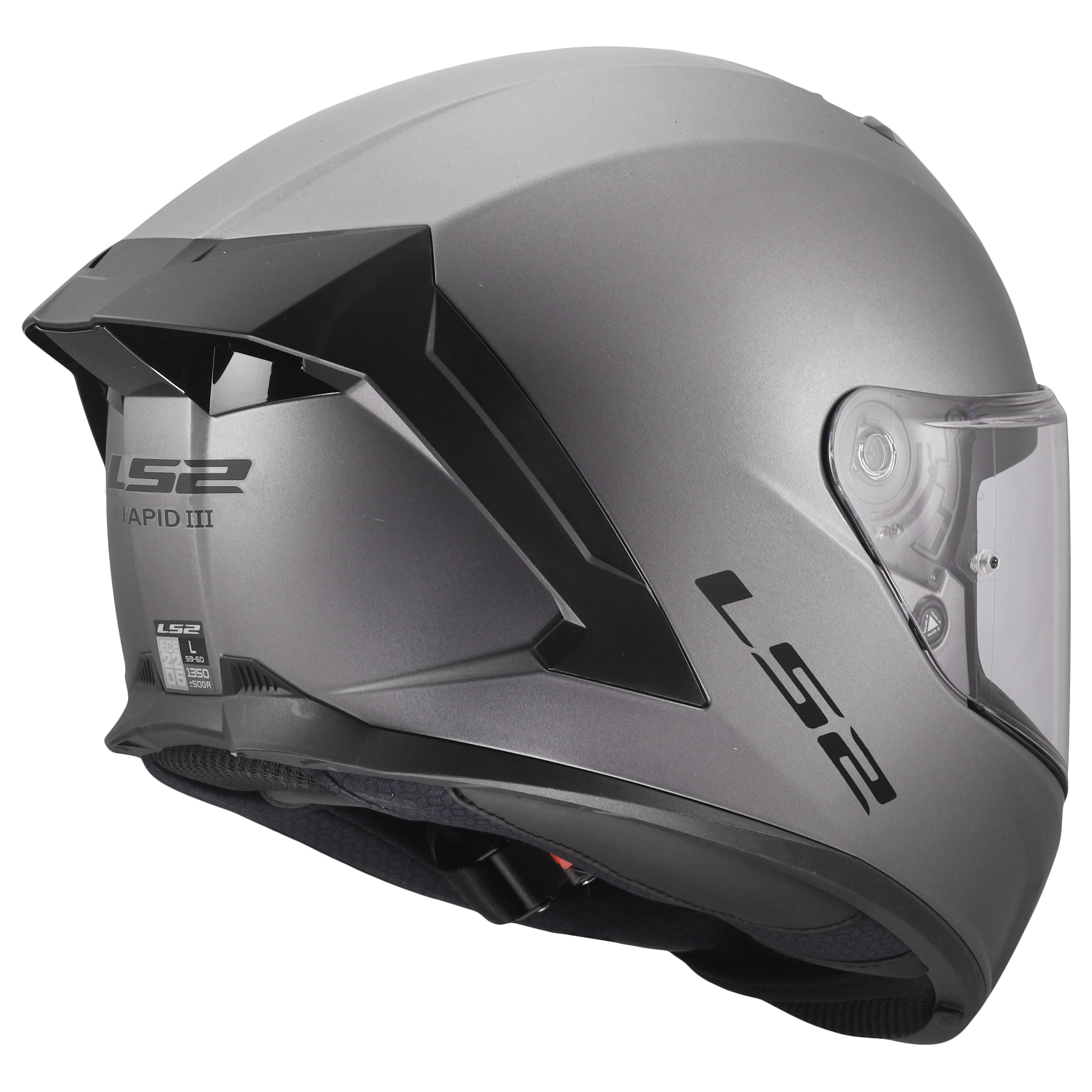 LS2 FF820 RAPID III SOLID MATT TITANIUM 168200007 (8)